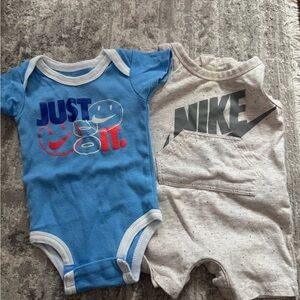 Nike Baby Onesie Set Blue and Gray